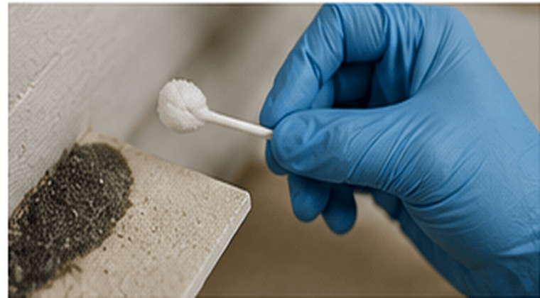 Dust wipe sampling for lead dust testing in New York City.