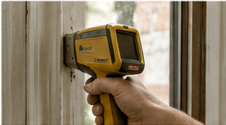 XRF lead paint testing in a New York City apartment.